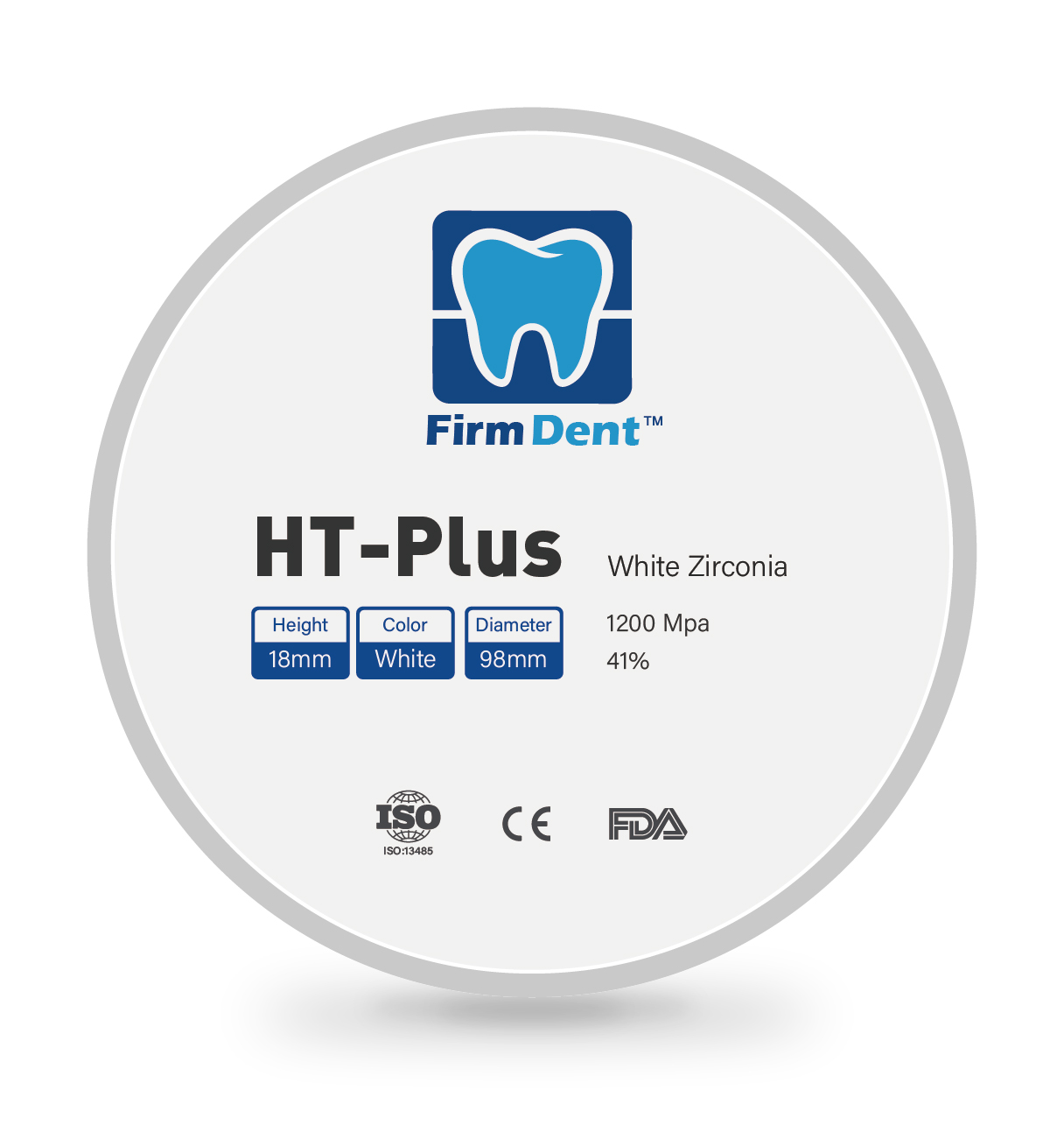 FirmDent HT-Plus High Translucent Premium Dental Zirconia Block