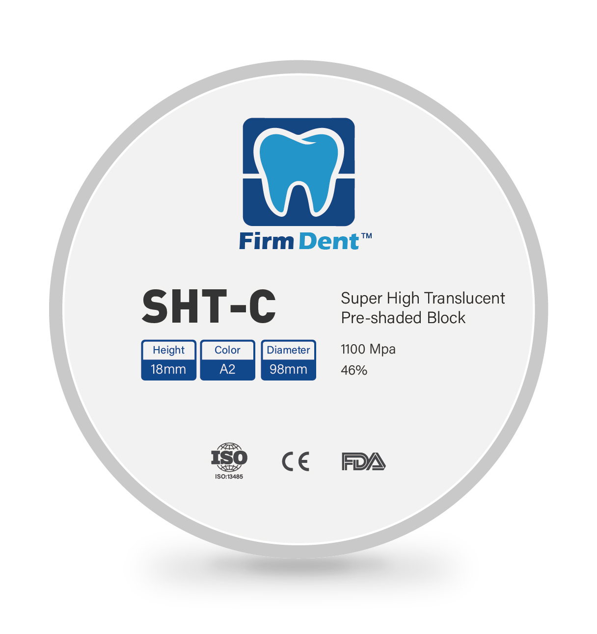 FirmDent SHT-C Super High Translucent Dental Zirconia Block